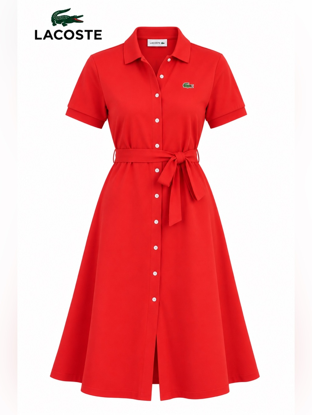 NWT Lacoste Bright Red Polo Dress